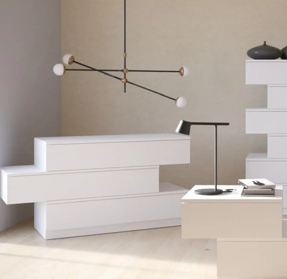 Comò Equal 3 cassetti Linea New Season finitura Bianco Frassino