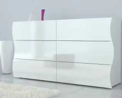 Comò linea Mia 6 cassetti in Bianco lucido