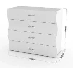 Comò linea Mia 4 cassetti in Bianco lucido