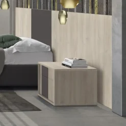 Comodino a 2 cassetti con inserto laccato colorato modello Crox Linea Lotto
