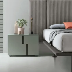 Comodino a 2 cassetti con maniglia a gola Nevada disponibile in 3 misure e vari colori