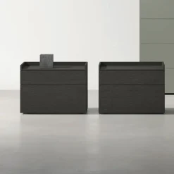 Comodino a 2 cassetti con top a vassoio Calipso disponibile in vari colori