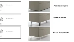 Comodino a 2 cassetti con top a vassoio Calipso disponibile in vari colori
