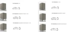 Comodino a 4 cassetti con TOP spessore 2 cm Astro disponibile in vari colori