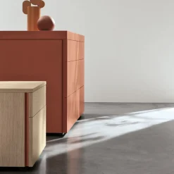 Comodino a 2 cassetti con TOP spessore 2 cm Astro disponibile in vari colori