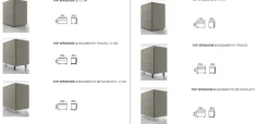 Comodino a 2 cassetti con TOP spessore 2 cm Astro disponibile in vari colori