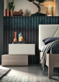 Comodino Alexis a due cassetti linea Alba Notte