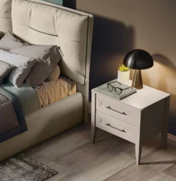 Comodino Baron due cassetti linea Ginevra disponibile in vari colori