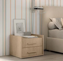 Comodino 2 cassetti Dado linea Volo disponibile in vari colori