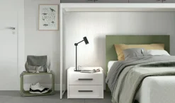 Comodino 2 cassetti Dado linea Volo disponibile in vari colori
