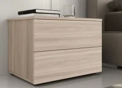 Comodino 2 cassetti senza maniglie Ego disponibile in 2 misure e vari colori