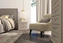 Comodino Clara due cassetti linea Ginevra disponibile in vari colori