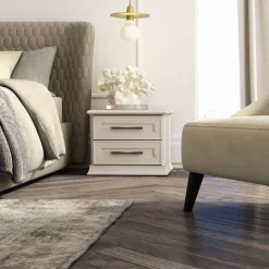 Comodino Clara due cassetti linea Ginevra disponibile in vari colori