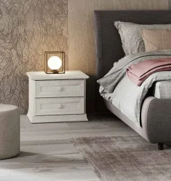 Comodino Clara due cassetti linea Ginevra disponibile in vari colori