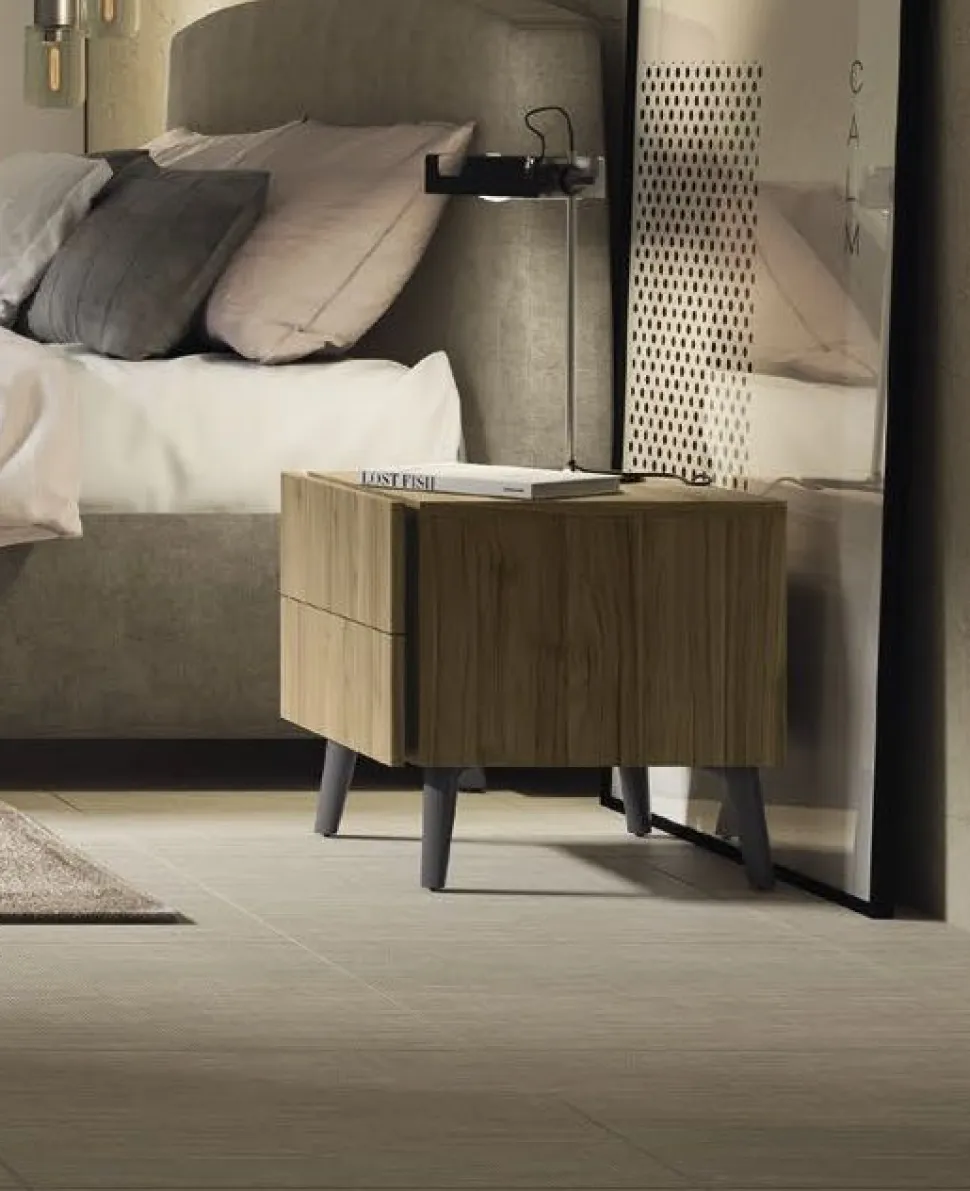 Comodino con 2 cassetti modello Kim Linea Lotto disponibile in 16 colori