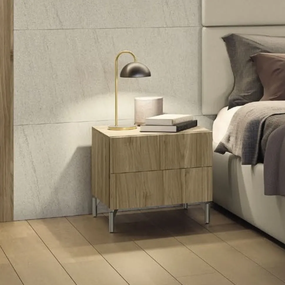 Comodino con 2 cassetti modello Kim Linea Lotto disponibile in 16 colori