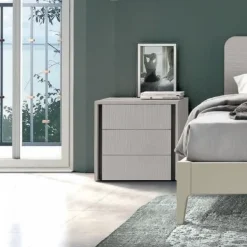 Comodino con 3 cassetti senza maniglia modello Man Linea Lotto disponibile in 16 colori
