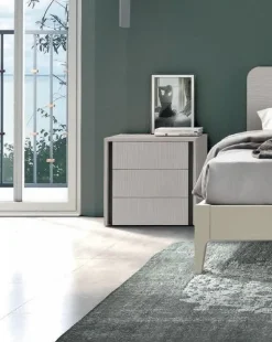 Comodino con 3 cassetti senza maniglia modello Man Linea Lotto disponibile in 16 colori