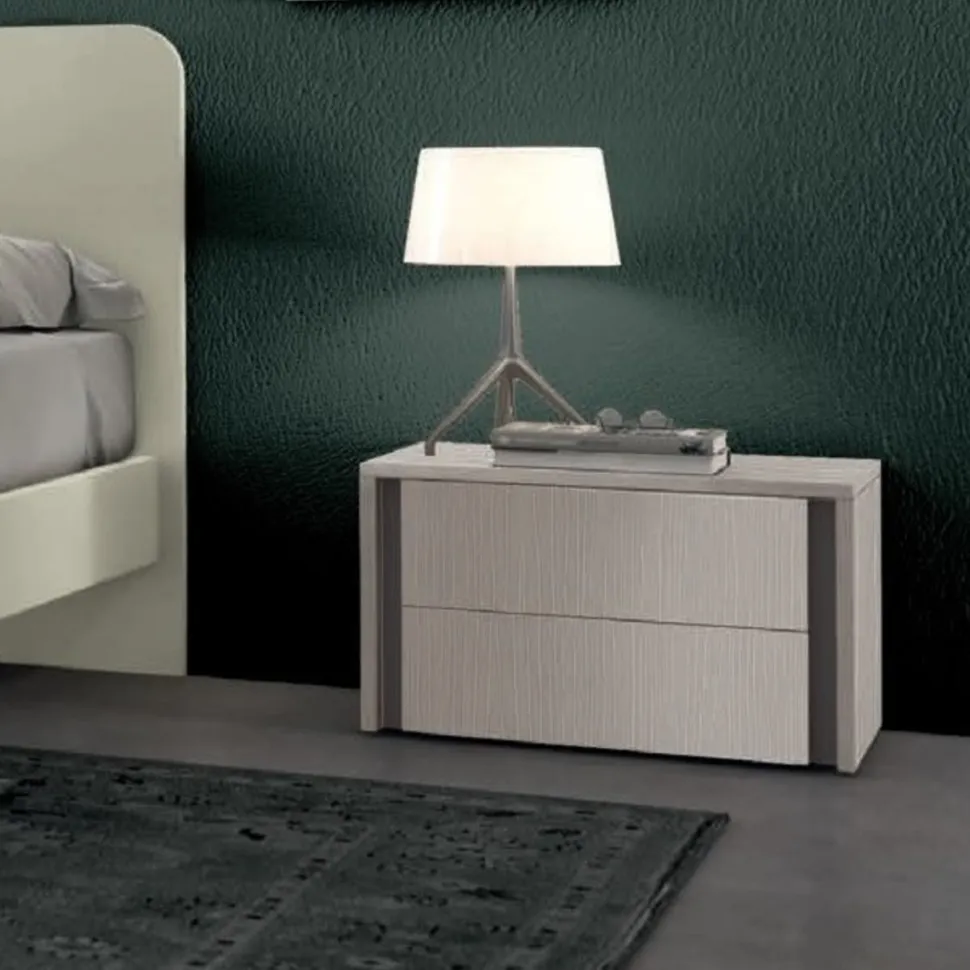 Comodino con 2 cassetti senza maniglia modello Man Linea Lotto disponibile in 16 colori