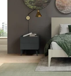 Comodino con 2 cassetti senza maniglia modello Alex Linea Lotto disponibile in 16 colori