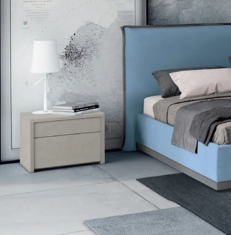 Comodino con 2 cassetti senza maniglia modello Rosy Linea Lotto disponibile in 20 colori