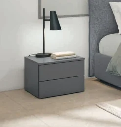 Comodino con presa maniglia laterale 2 cassetti Tundra linea Volo disponibile in vari colori
