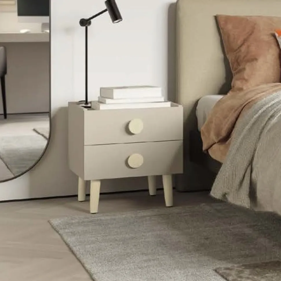 Comodino Cookie a due cassetti linea Airone
