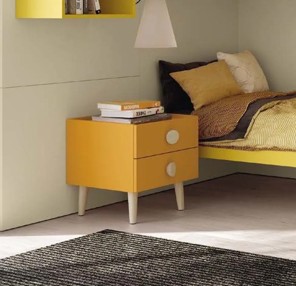 Comodino Cookie a due cassetti linea Airone