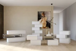 Comodino Equal 2 cassetti Linea New Season finitura Bianco Frassino