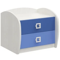 Comodino Fenny linea Colorfull a 2 cassetti finitura Cielo e Avio