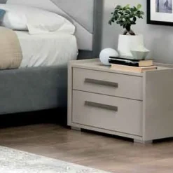 Comodino Fiona 2 cassetti linea Domino finitura Cahemire
