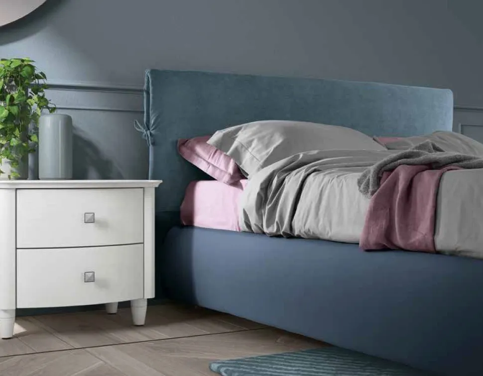 Comodino Itaca due cassetti linea Ginevra disponibile in vari colori