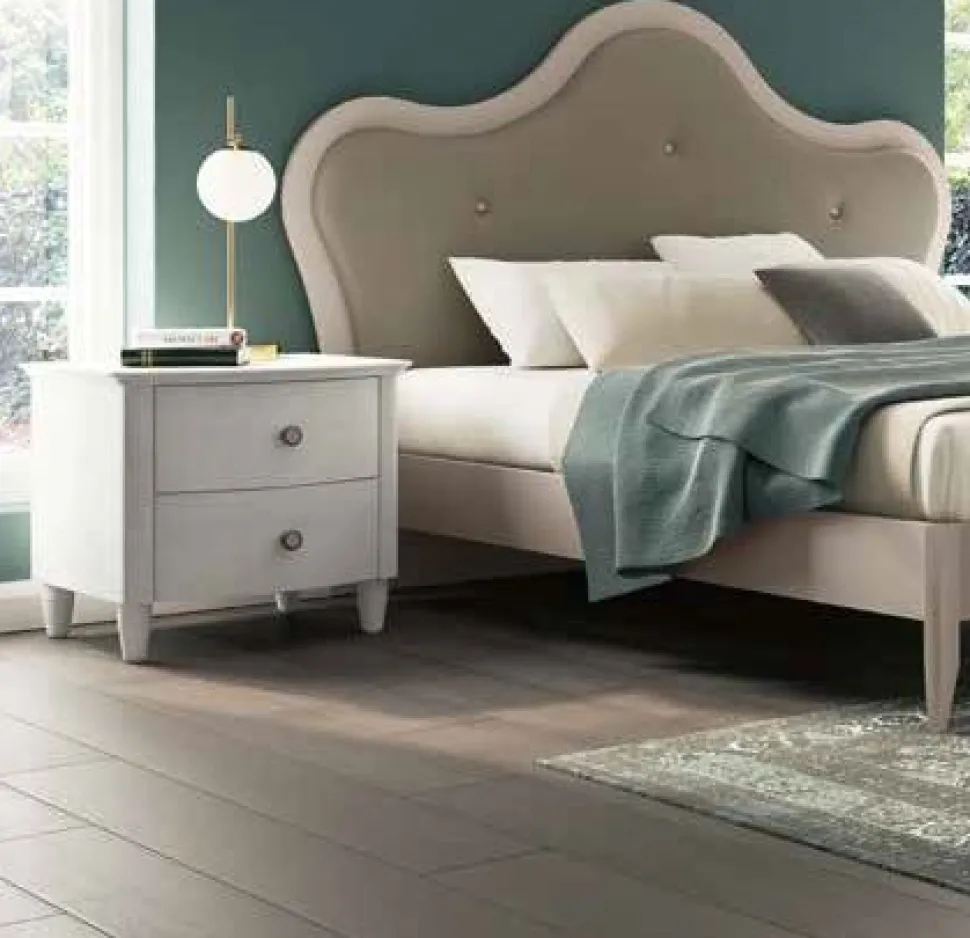 Comodino Itaca due cassetti linea Ginevra disponibile in vari colori