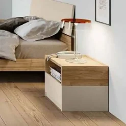 Comodino moderno a 1 cassetto con vano a giorno Box disponibile in vari colori