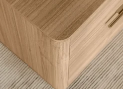 Comodino moderno 2 cassetti in Rovere Gessato con maniglia disponibile in 2 colori