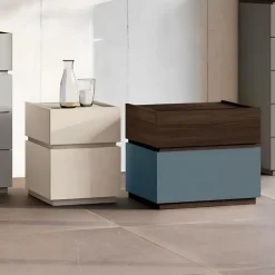 Comodino moderno 2 cassetti senza maniglie Idea disponibile in 2 misure e vari colori