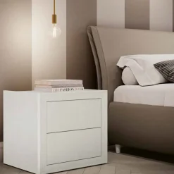 Comodino Oscar due cassetti linea Ginevra disponibile in vari colori