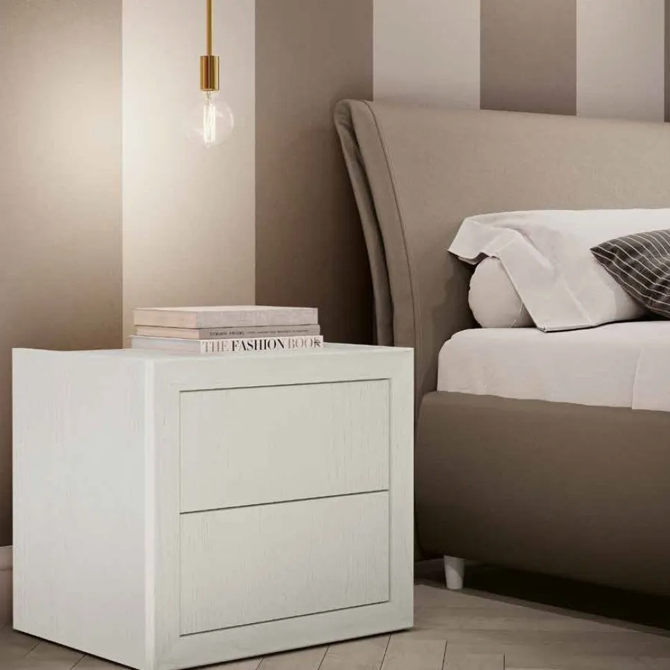 Comodino Oscar due cassetti linea Ginevra disponibile in vari colori