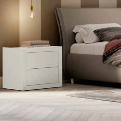 Comodino Oscar due cassetti linea Ginevra disponibile in vari colori