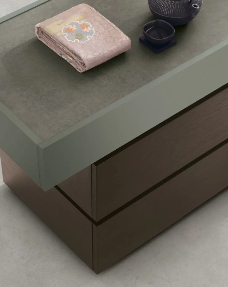 Comodino retrofinito componibile 2 cassetti Mix disponibile in varie misure e colori