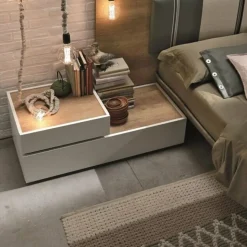 Comodino retrofinito componibile 2 cassetti Mix disponibile in varie misure e colori
