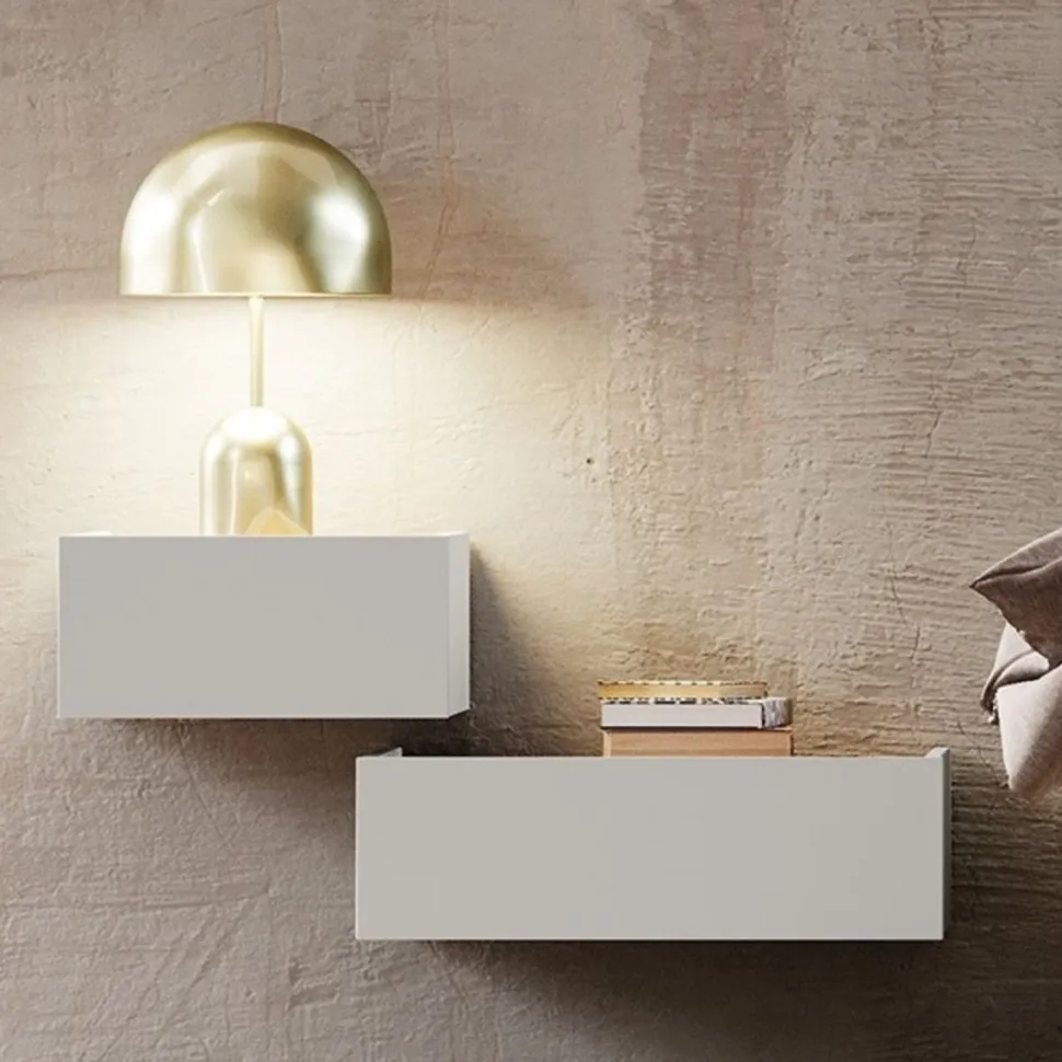 Comodino sospeso 1 cassetto,Bianco Opaco, senza maniglie Idea disponibile in vari colori e misure