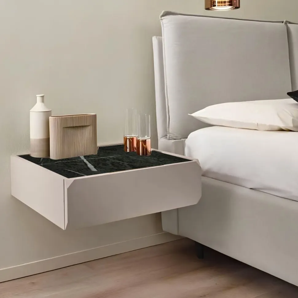 Comodino sospeso moderno 1 cassetto disponibile in vari colori e 2 misure Fergus linea Domino