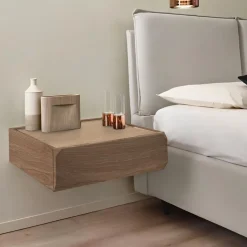 Comodino sospeso moderno 1 cassetto disponibile in vari colori e 2 misure Fergus linea Domino