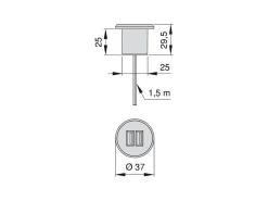 Connettori da incasso di ricarica USB Plugy diametro 25 mm