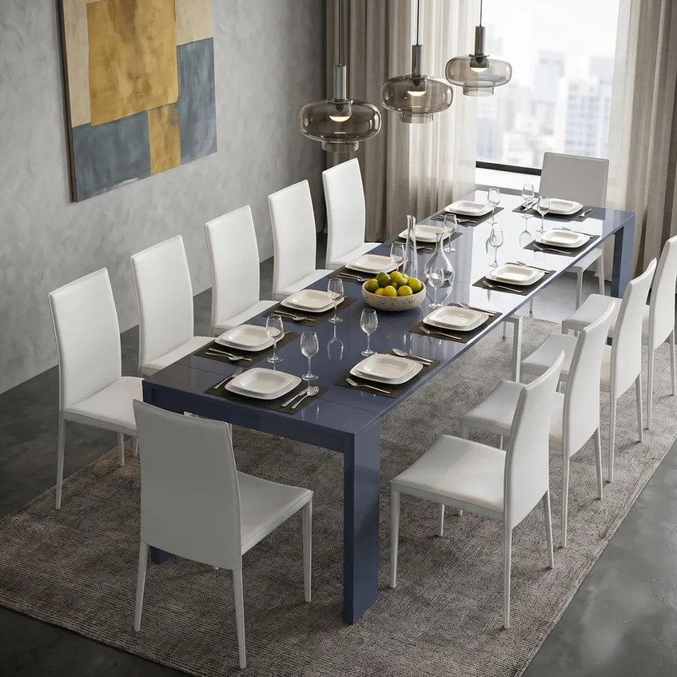 Consolle allungabile colore Blu Navy modello Deep laccato lucido o opaco 3 mt