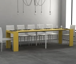 Consolle allungabile colore Camomilla modello Julien laccato lucido o opaco 3 mt