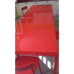 Consolle allungabile colore rosso modello Mathilde laccato lucido o opaco 3 mt