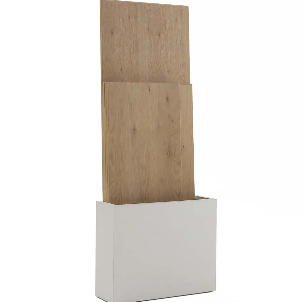 Consolle allungabile con gambe in vetro e top Bianco Opaco modello Iceberg