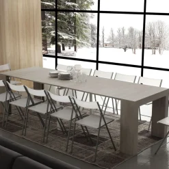 Consolle allungabile Nobilitato folding in Rovere modello Logika